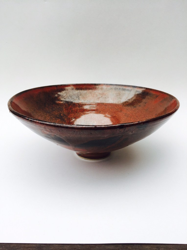 Bowl, Shiny Red over Tenmoku